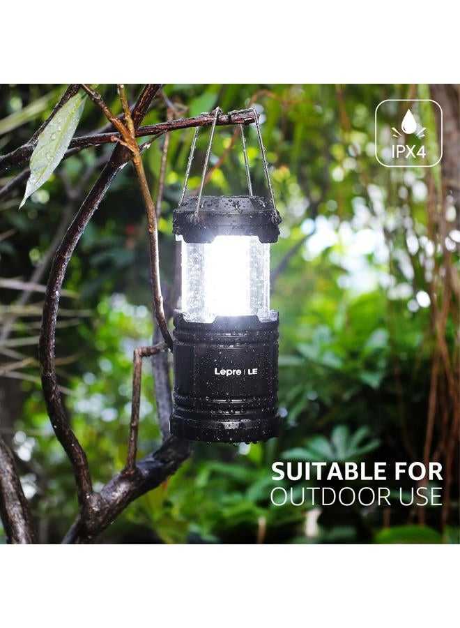 Lepro LED Camping Lanterns Battery Powered, Collapsible, IPX4 Water Resistant, Super Bright, Outdoor Portable Lights for Emergency, power outage flashlight survival kit, 4 Pack - Image 5