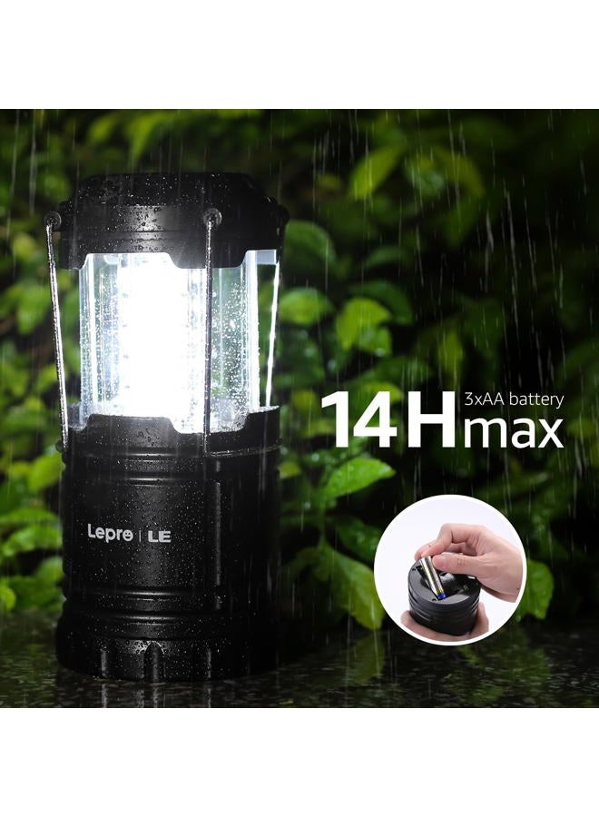 Lepro LED Camping Lanterns Battery Powered, Collapsible, IPX4 Water Resistant, Super Bright, Outdoor Portable Lights for Emergency, power outage flashlight survival kit, 4 Pack - Image 3