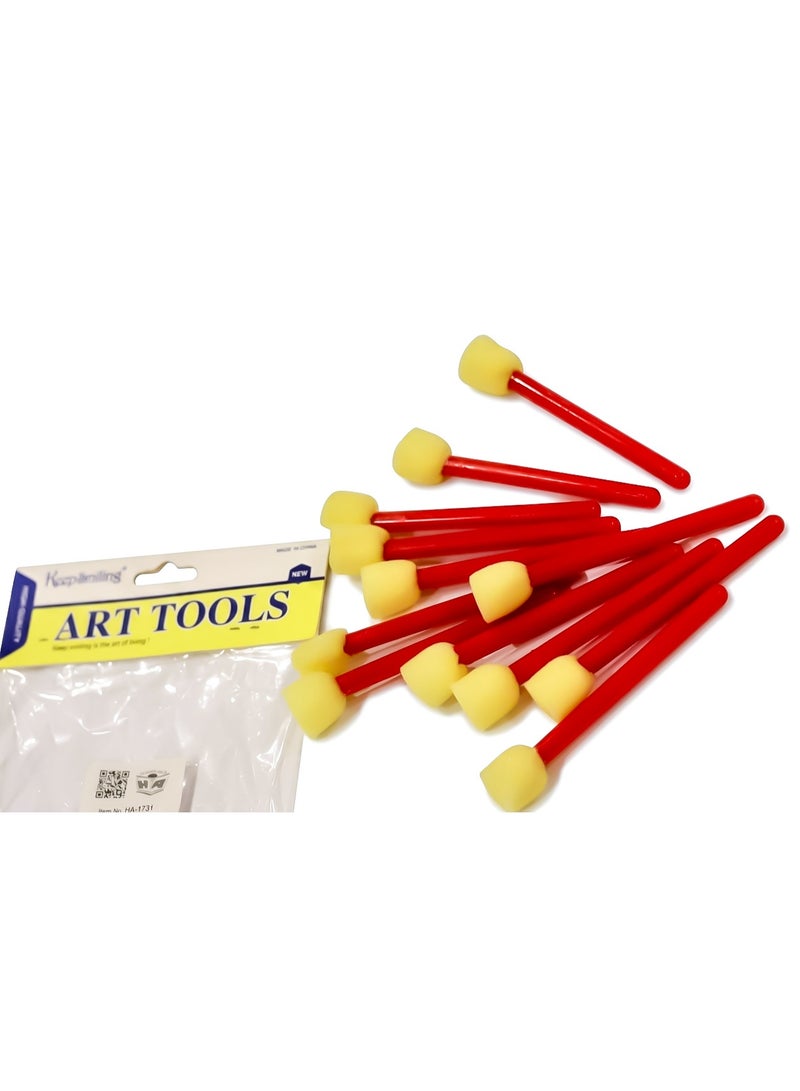 Keep Smiling-sponge stencil art brushes 12 pieces