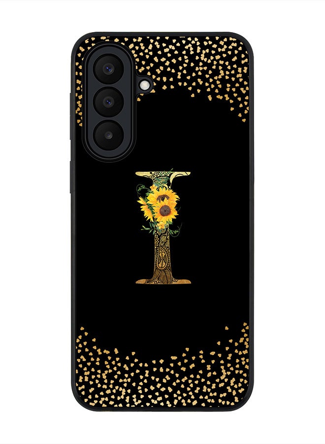 Stylizedd Rugged Case for Samsung Galaxy A27 / Galaxy M47- Slim Fit Hybrid Rubber Cover Sunflower Monogram - I (Black)