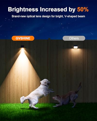 GVSHINE 12 Pack Decorative Solar Powered Fence Lights Outdoor Waterproof with Cool White LED Spot Lens for Outside Wall Deck Patio Yard Rail Garage Pool Designed for Enhanced Security Easy Install - Image 3