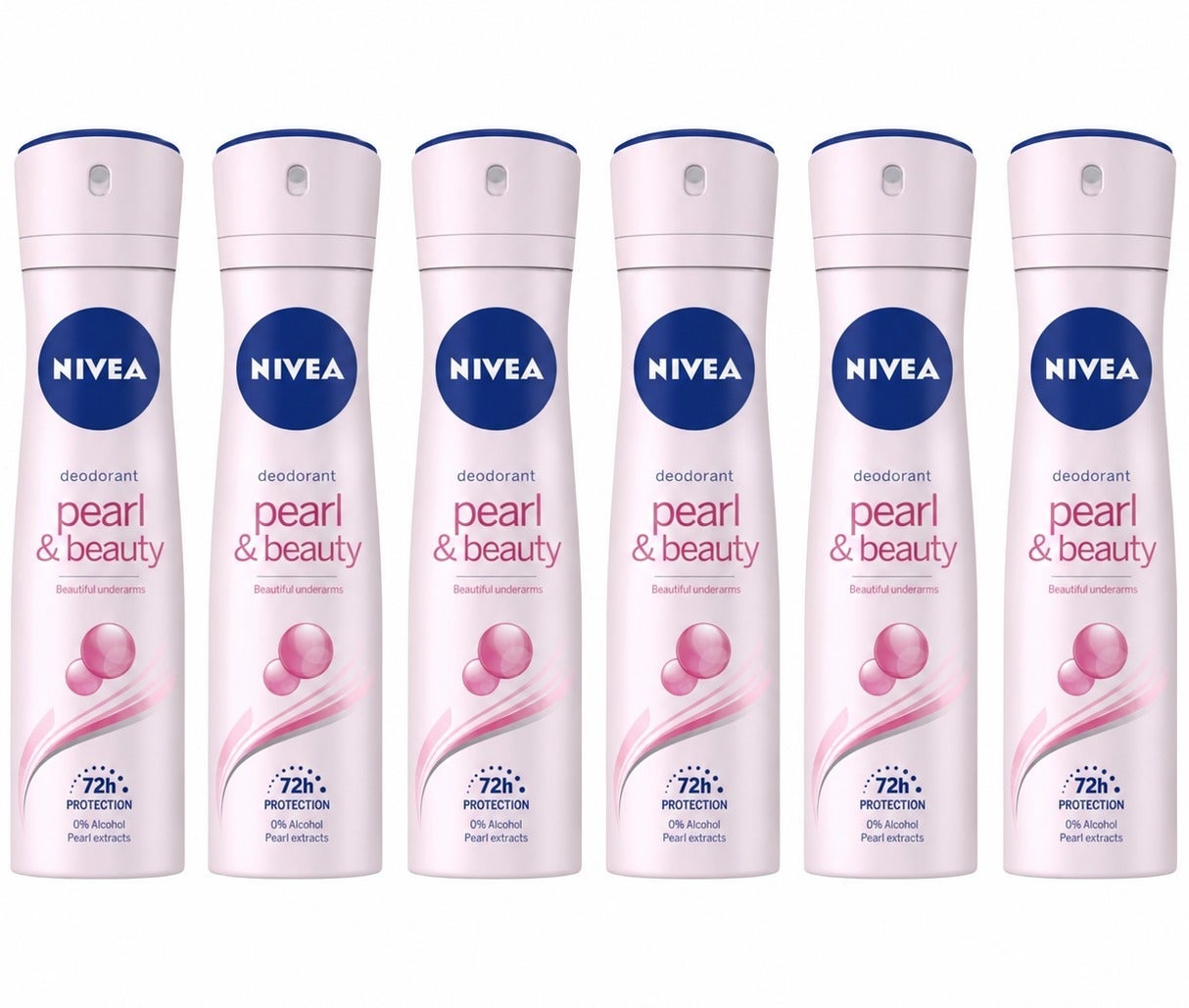 Nivea Pearl & Beauty Spray for Women, Pearl Extracts 6 x 150ml