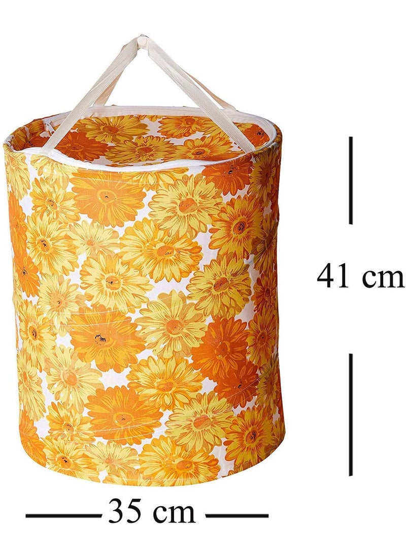 Dev Dev Cotton Foldable Laundry Bag 30 Lit Multi ColourPack of 2  - Image 5