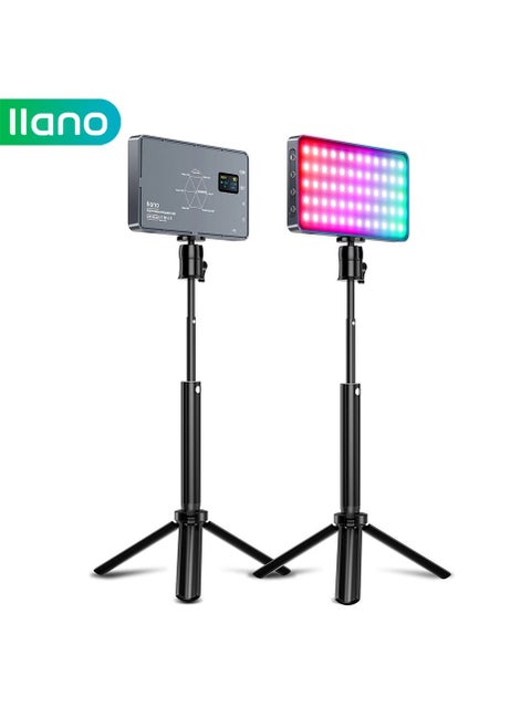 RGB Video Light 6500K Camera Light with Portable Tripod Stand Studio Photography Light for Zoom Meeting Photoshoot Broadcast Video Recording