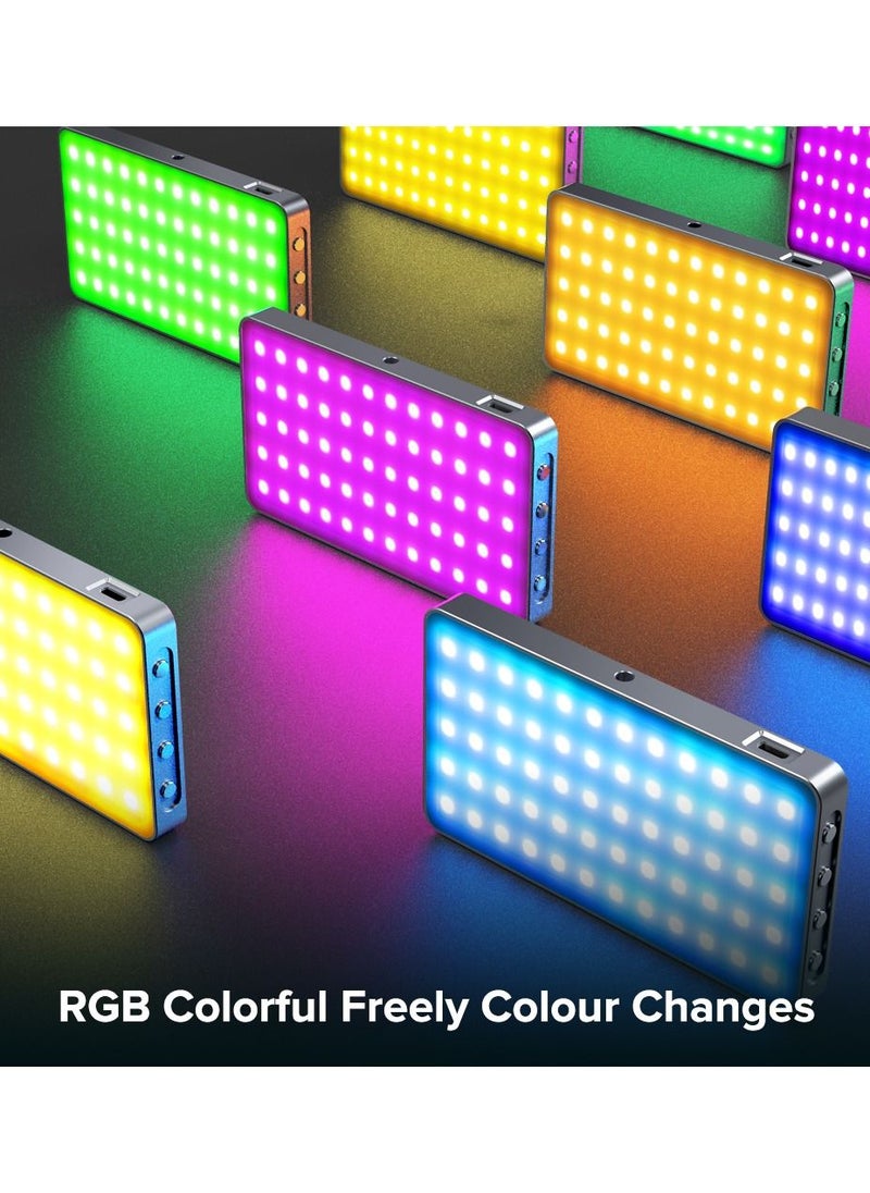RGB Video Light 6500K Camera Light with Portable Tripod Stand Studio Photography Light for Zoom Meeting Photoshoot Broadcast Video Recording