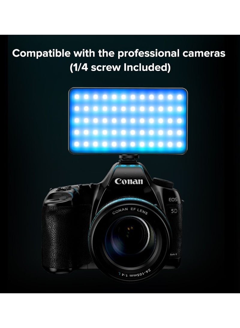 RGB Video Light 6500K Camera Light with Portable Tripod Stand Studio Photography Light for Zoom Meeting Photoshoot Broadcast Video Recording