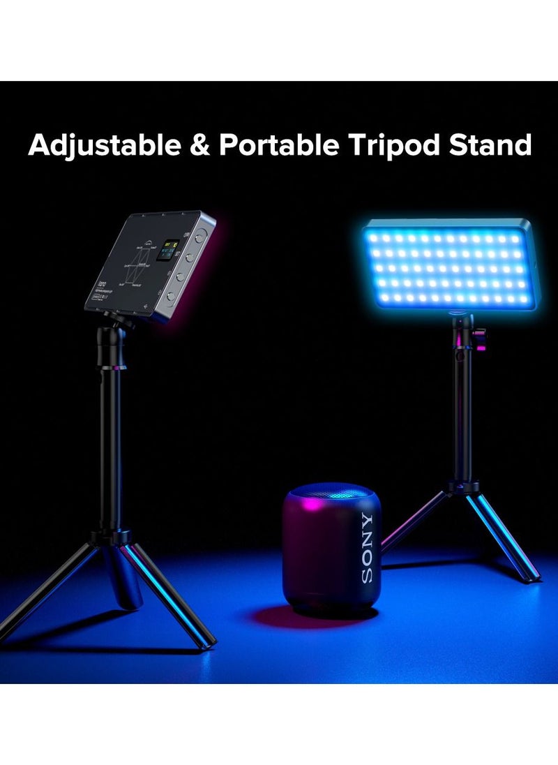 RGB Video Light 6500K Camera Light with Portable Tripod Stand Studio Photography Light for Zoom Meeting Photoshoot Broadcast Video Recording