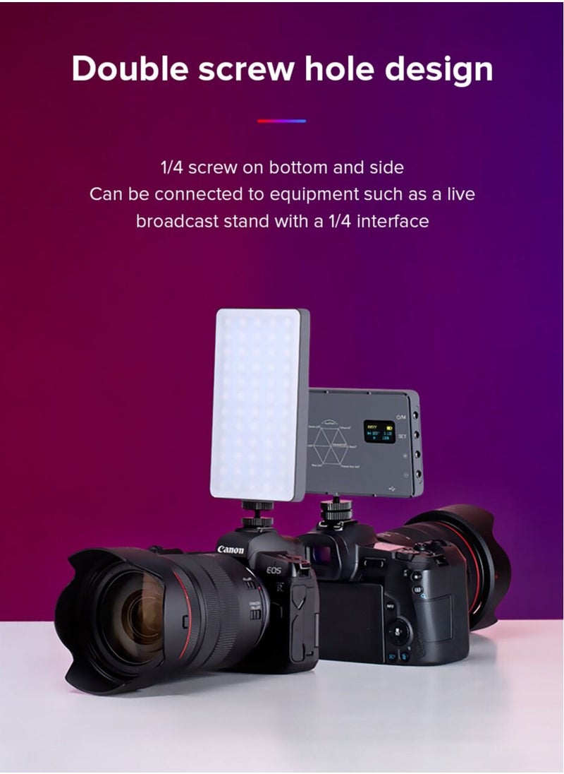 RGB Video Light 6500K Camera Light with Portable Tripod Stand Studio Photography Light for Zoom Meeting Photoshoot Broadcast Video Recording