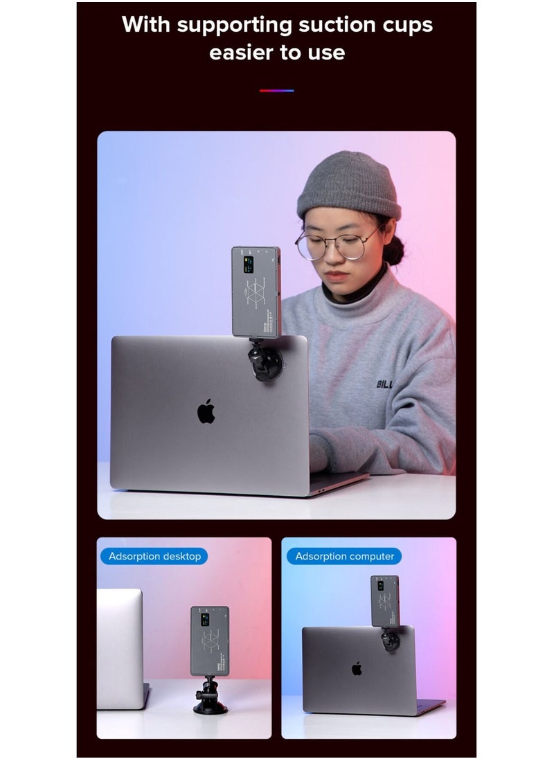 RGB Video Light 6500K Camera Light with Portable Tripod Stand Studio Photography Light for Zoom Meeting Photoshoot Broadcast Video Recording