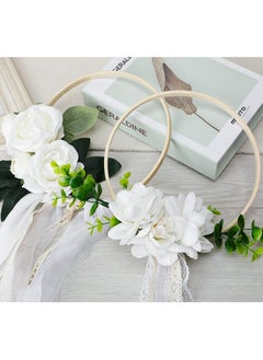 SYOSI Wooden Floral Hoop Wreath Artificial Flower Hanging Wall Hoop Wreath Craft Hoop Rings for Making Wedding Decor and DIY Crafts  - Image 3