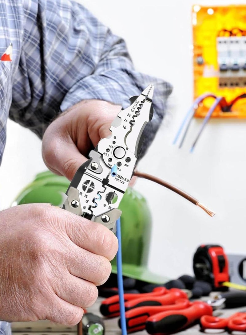 GGOOT Wire Stripping Pliers, Wire Crimper - Professional Wire Winding Splitting Tool, Multifunctional Electrical Tools and Hardware, Heavy Duty Electrician Tool for Enthusiasts  - Image 3