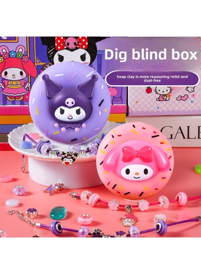 Digging Gem Toys Children's Trendy Play Blind Box Archaeological Digging And Decompression Kulomi Meruti Scraping Soap Diy Soap Fat-Color:KT Cat Scratch Soap Bracelet Gem Blind Box - Image 2