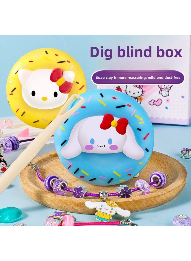 Digging Gem Toys Children's Trendy Play Blind Box Archaeological Digging And Decompression Kulomi Meruti Scraping Soap Diy Soap Fat-Color:KT Cat Scratch Soap Bracelet Gem Blind Box - Image 4