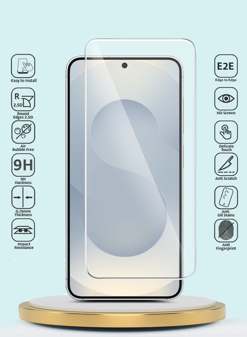 جيماكس سامسونج جالاكسي S25+ / S25 Plus 5G 2025 GMAX Premium Series حواف منحنية 9H 2.5D واقي شاشة من الزجاج المقسى - شفاف - Image 2