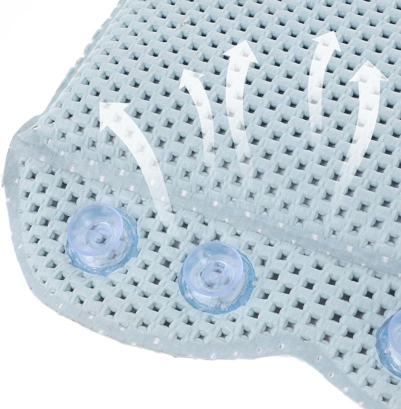 GALPADA PVC Foam Bath Pillow with Suction Cups for Bathtub, Non-Slip Bathroom Soaking Tub Headrest Cushion, Blue Small Spa Pillow for Hotel and Home Bath Relaxation - Image 3