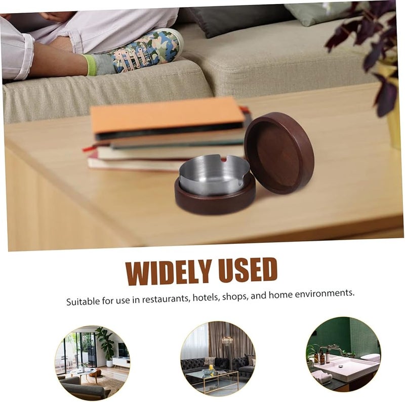 Portable Windproof Ashtray with Lid Stainless Steel Liner for Outdoor Indoor Home Office Travel - Image 4