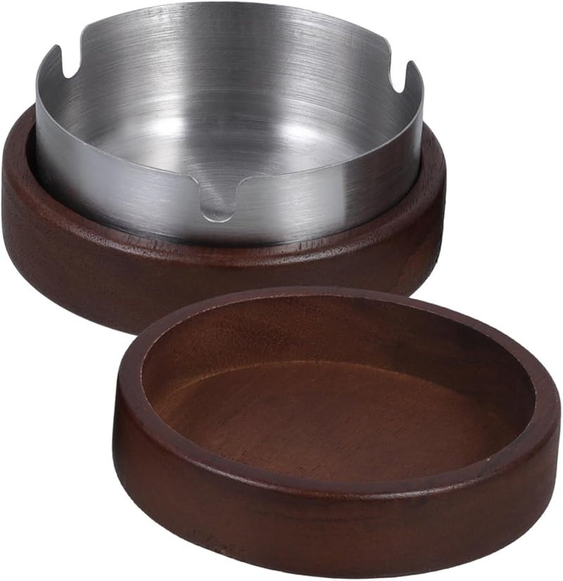 Portable Windproof Ashtray with Lid Stainless Steel Liner for Outdoor Indoor Home Office Travel - Image 1