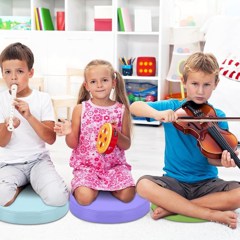 Marsui Marsui 12 Pcs 2 Extra Thick 14 Round Floor Cushions Classroom Elementary Flexible Seating for Kids Students Reading Corner Pillows Bulk Alternative Sitting for Daycare PreschoolMacaron Color - Image 5