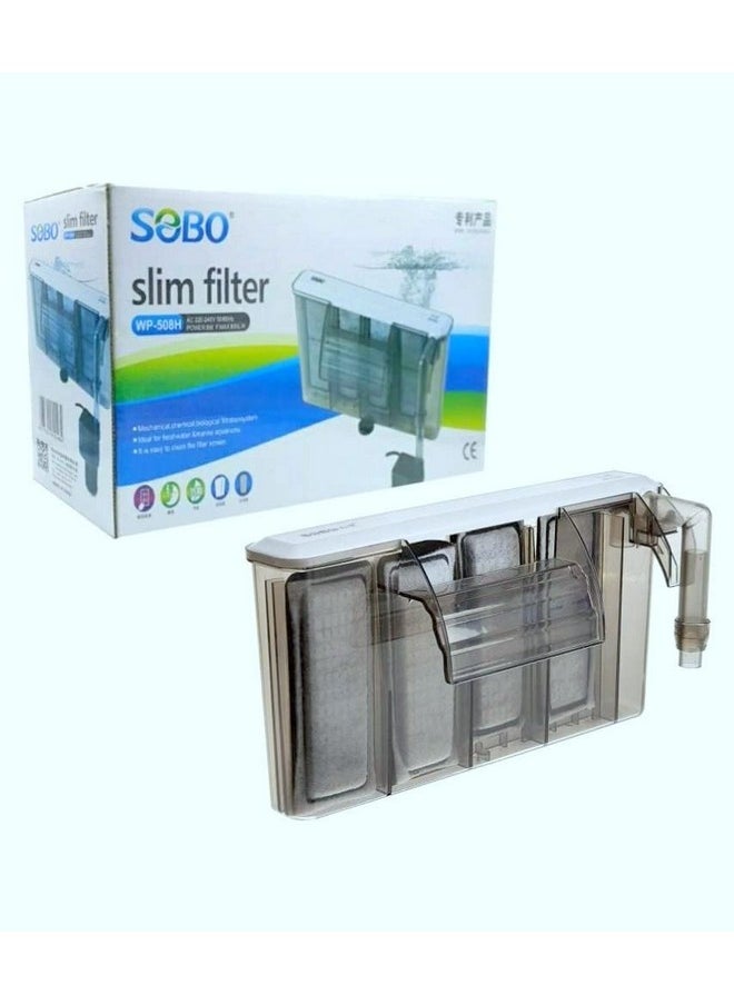 VAYINATO VAYINATO Sobo Wp Series Slim Hanging Filter With Shrimp Safe Filter Sponge For Aquarium Fish Tank(Wp-508H) Suits Upto 3.5 Feet Aquarium Fish Tank  - Image 1