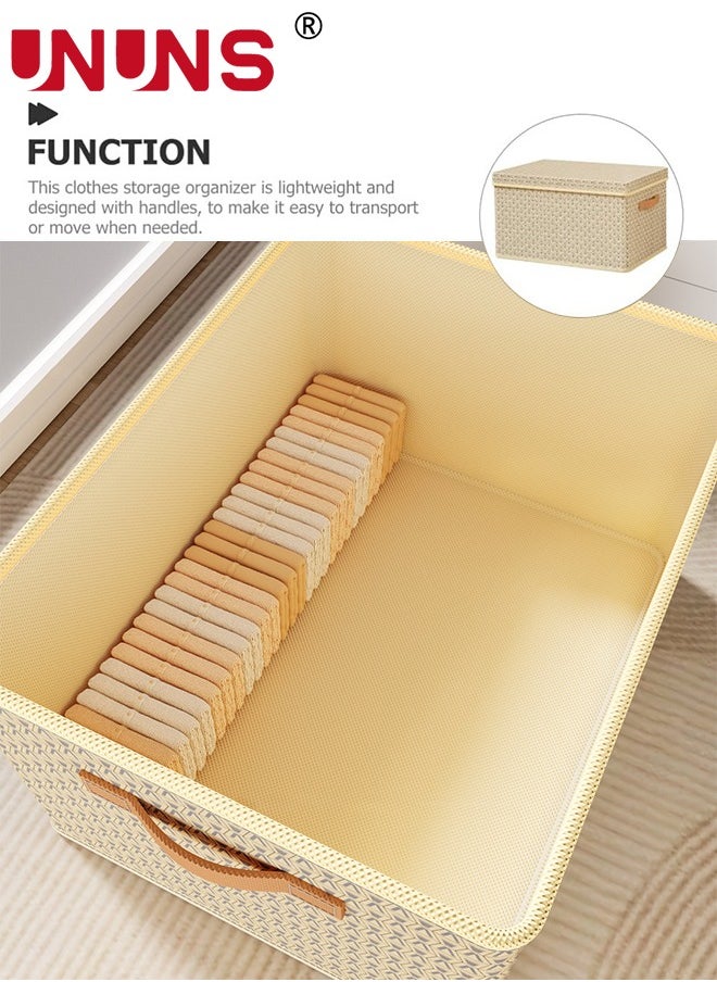 UNUNS Foldable Clothes Box,2-Piece Oxford Fabric Closet Organizer Bag Set With Cover And Clear Window,Large Capacity Steel Frame Storage Bins For Bedding Blankets Toys Gift,45x35x24cm  - Image 5