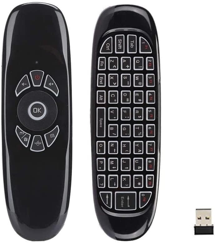 كاست ويف فأر هوائي، لوحة مفاتيح بتردد 2.4 جيجاهرتز مع مستقبل USB وكابل، جهاز تحكم عن بعد عالمي للتلفزيون وفأر هوائي للكمبيوتر والتلفزيون، تشغيل فوري - Image 1