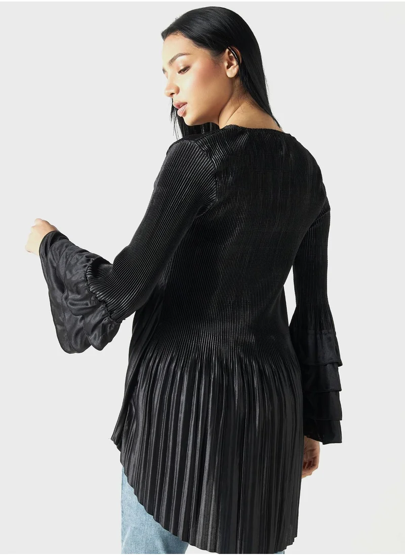 تواكستريمز Ruffle Sleeve Tiered Top