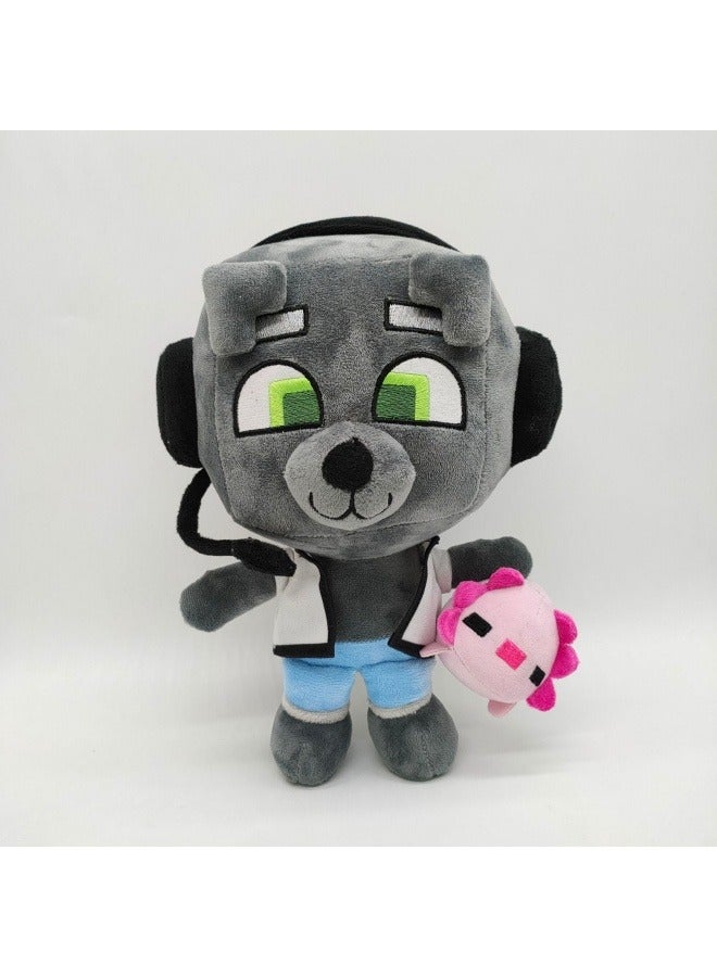 bobicraft wild wolf plush toy gray headset dog character doll cute plush toy the best gift for family and friends - Image 1