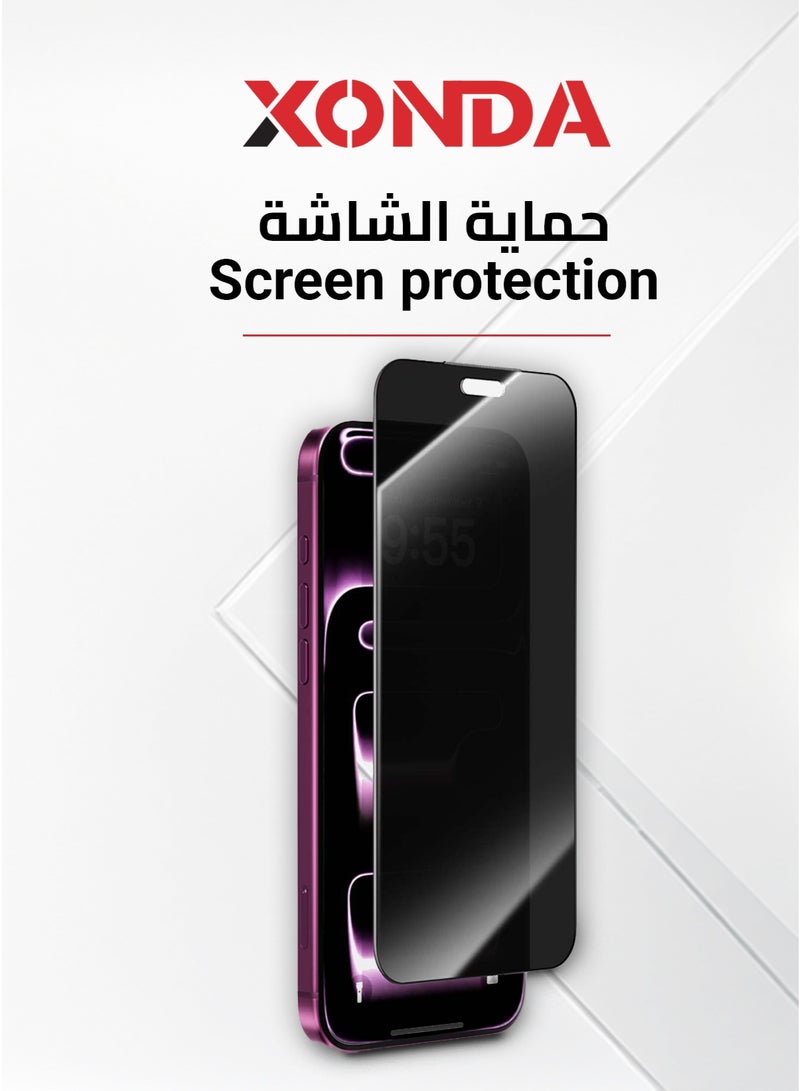 Xonda Screen Protector for Iphone 18 Pro Privacy Matte - Image 3