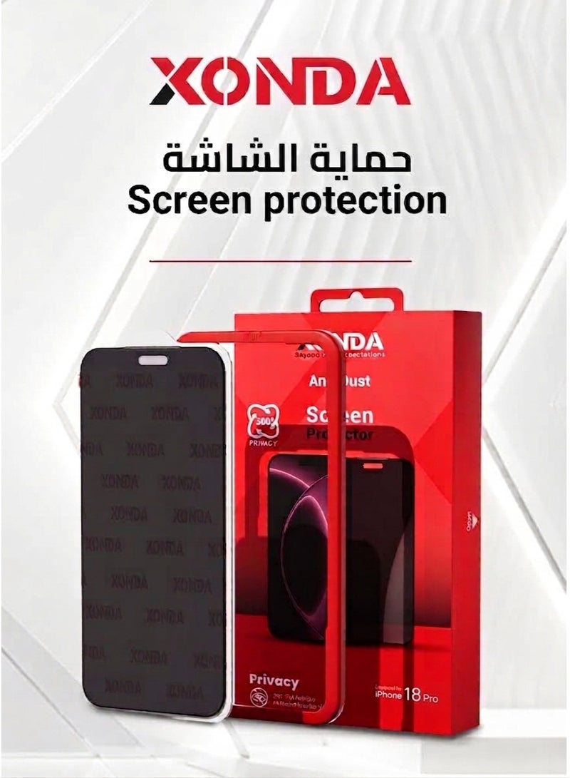 Xonda Screen Protector for Iphone 18 Pro Privacy Matte - Image 2