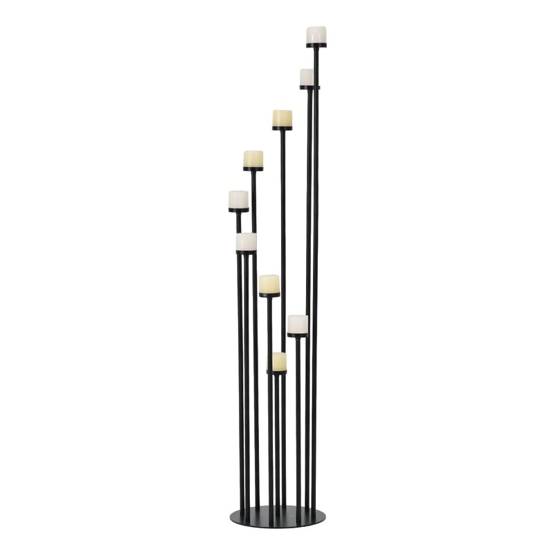 Fullvaseer Black 9 Arm Floor Candle Holder Candelabra for Home Decor Weddings Dinner Parties Formal EventsCandle Excluded