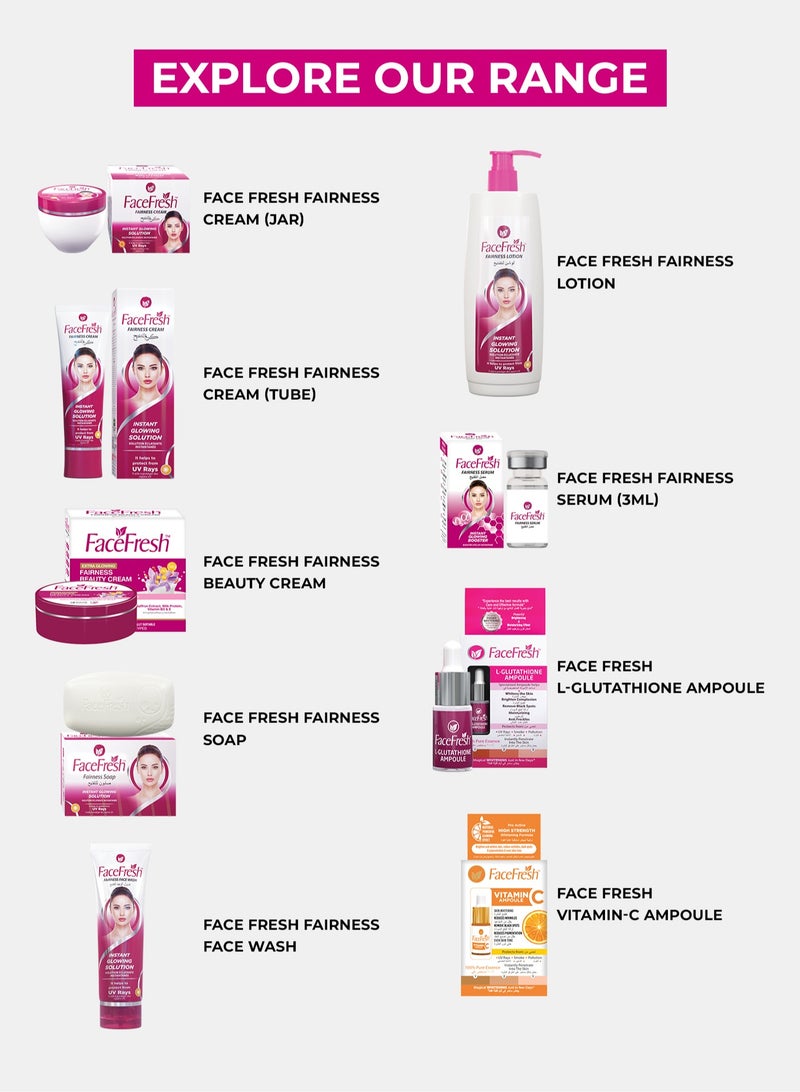 Face Fresh Set of 6 Fairness Face Serum - Alpha Arbutin & Glutathione, Brightening & Glowing Skin, Clears Dark Cells, Best for Dry Skin but can use for All Skin Types 3ml - Image 2