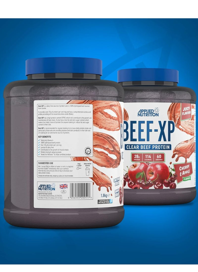 Applied Nutrition - Beef Xp Clear protein isolate (Cherry & Apple flavour) 1.8 kg - 28g Protein, Lactose Free, Dairy free - Image 1