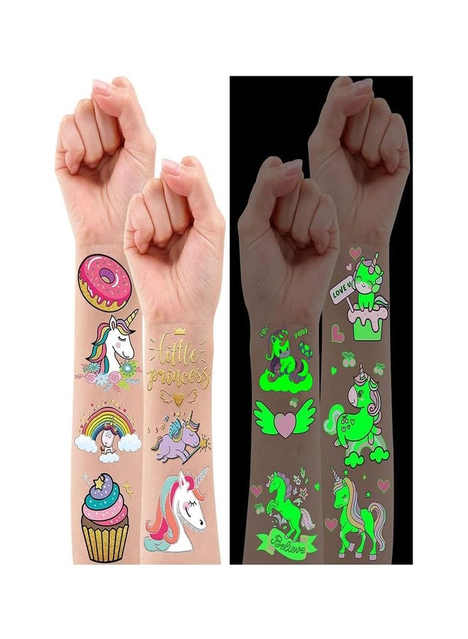 Leesgel Temporary Tattoos for Kids - Unicorn Fake Tattoos for Birthday Decorations, Party Favors, Prizes for Classroom, Trick or Treat, Goodie Bag Stuffers, Stocking Stuffers and Gifts-32 Styles - Image 1