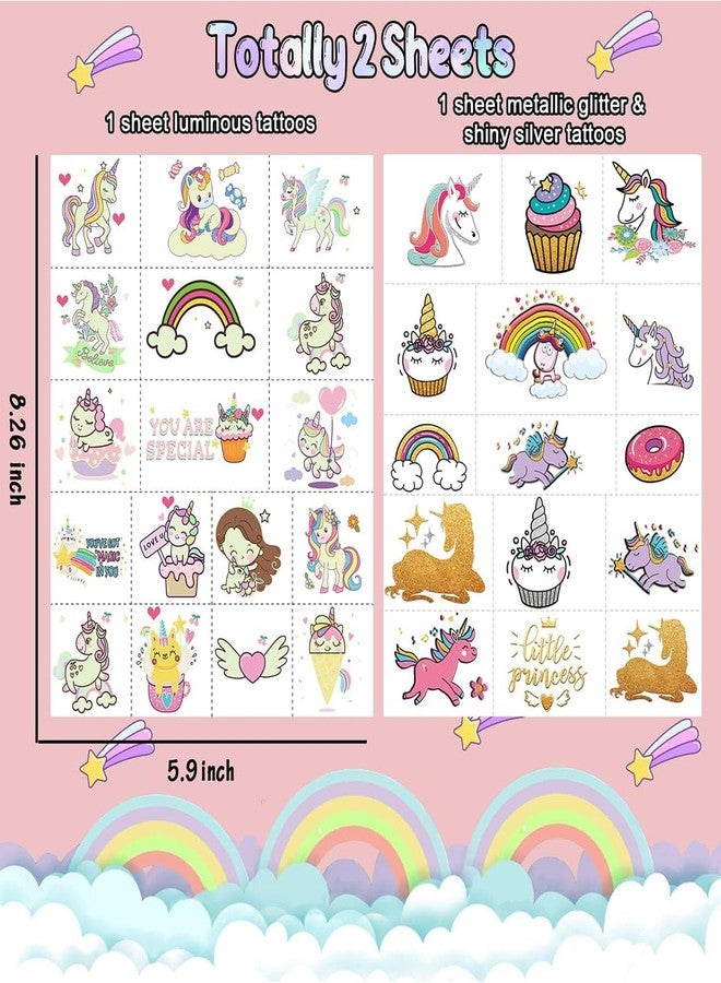 Leesgel Temporary Tattoos for Kids - Unicorn Fake Tattoos for Birthday Decorations, Party Favors, Prizes for Classroom, Trick or Treat, Goodie Bag Stuffers, Stocking Stuffers and Gifts-32 Styles - Image 2