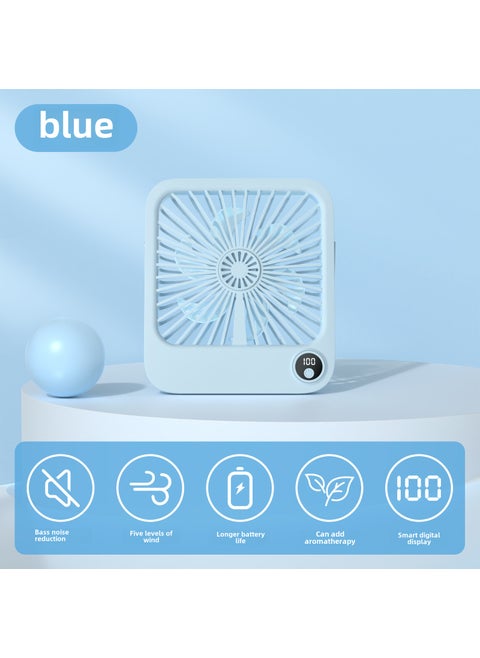 2024 Portable Folding Aroma Fan for Dorms Blue