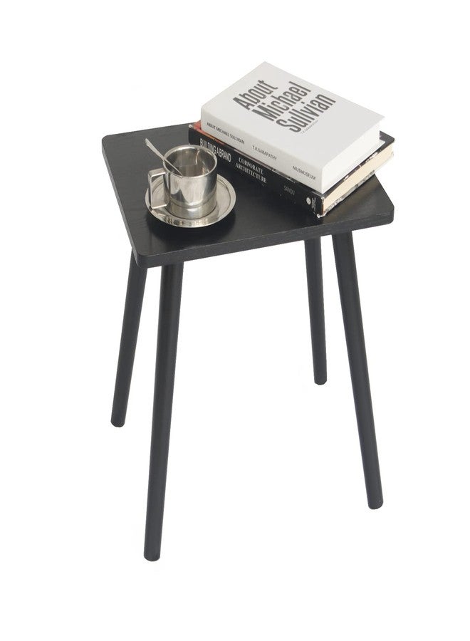 AWASEN Side Table, Small Black End Table for Living Room Bedroom Office Small Spaces, Modern Accent Side Table Nightstand with Solid Wood, Easy Assembly, (Black) - Image 1