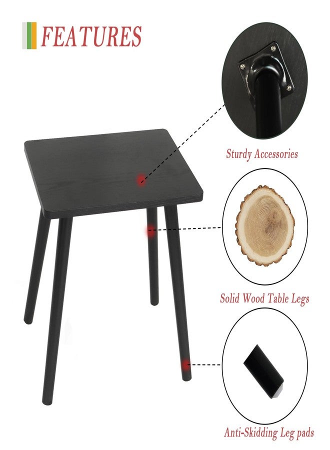 AWASEN Side Table, Small Black End Table for Living Room Bedroom Office Small Spaces, Modern Accent Side Table Nightstand with Solid Wood, Easy Assembly, (Black) - Image 4