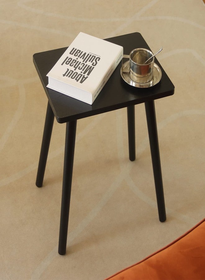 AWASEN Side Table, Small Black End Table for Living Room Bedroom Office Small Spaces, Modern Accent Side Table Nightstand with Solid Wood, Easy Assembly, (Black) - Image 2