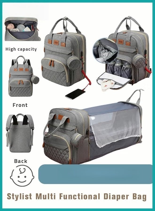 HOOKOR Baby Diaper Bag Backpack, Multifunction Diapers Changing Station for Boys Girls Outdoor and Travel, Infant Shower Gifts, Large Capacity, 900d Oxford, USB Port - Image 1