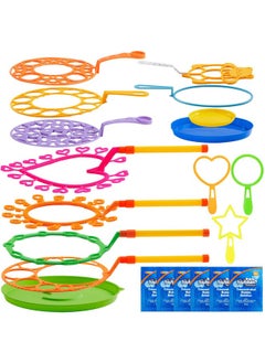 JOYIN JOYIN Big Bubble Wands Set with with Tray, 21" Giant Bubble Wands Bulk for Kids, Summer, Outdoor Play Period & Birthday Party & Games, 6 Pcs Bubble Solution Suitable, Suitable for All Age People  - Image 1