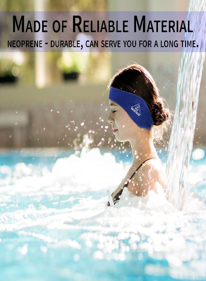 Water Gear Ear Wrap - Great for Swimmers With Sensitive Ears - Prevents Ear Infections - Comfortable and Secure Fit - Adult Blue - Image 2