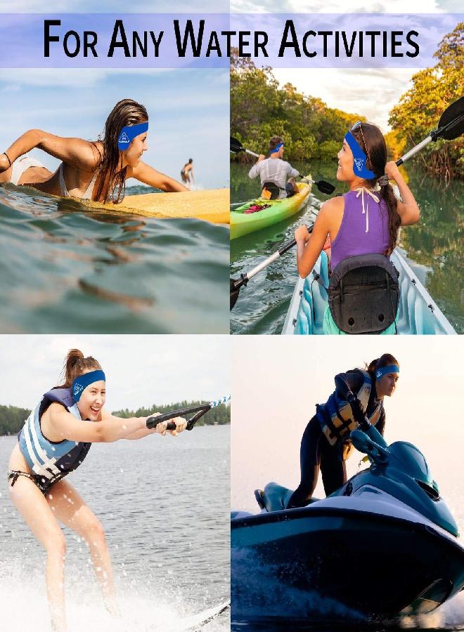 Water Gear Ear Wrap - Great for Swimmers With Sensitive Ears - Prevents Ear Infections - Comfortable and Secure Fit - Adult Blue - Image 3