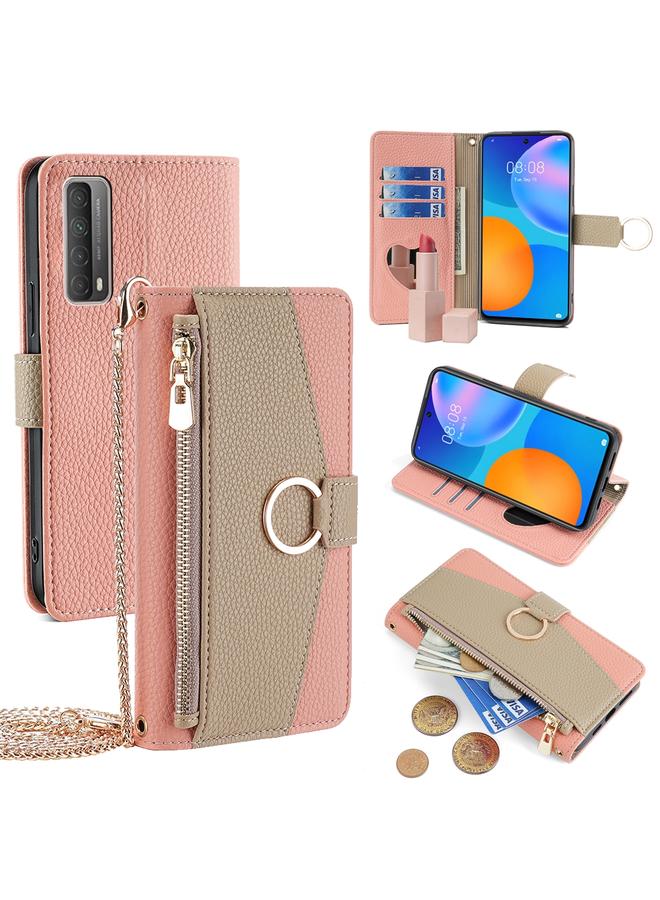 زبون جراب هاتف Huawei P Smart 2021 كروس بودي من الجلد بملمس الليتشي - Image 1