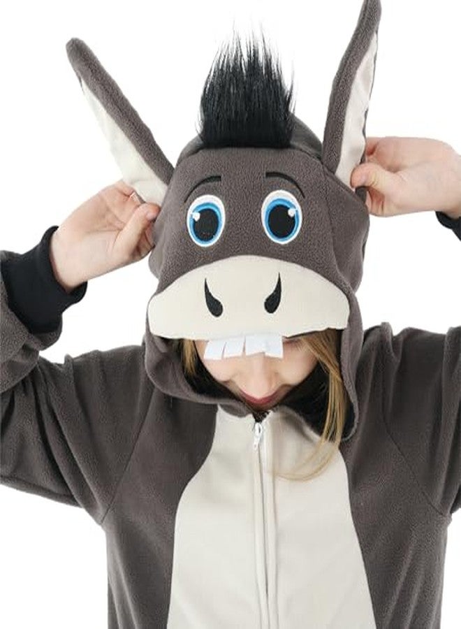Wizland Donkey Costume for Kid Animal Costume,Farm Animal Onesie For Hellowen With A Removable Tail 8-10 - Image 3