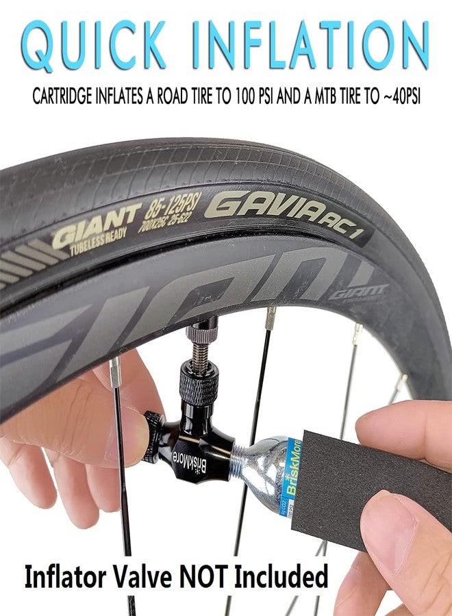 BriskMore Threaded CO2 Cartridges 16g - for All CO2 Bike Tire Inflators with Threaded Connection - Refill for Bicycle Tires - 12PCS Cartridges, Insulated Sleeve Included,Inflator Valve NOT Included. - Image 4