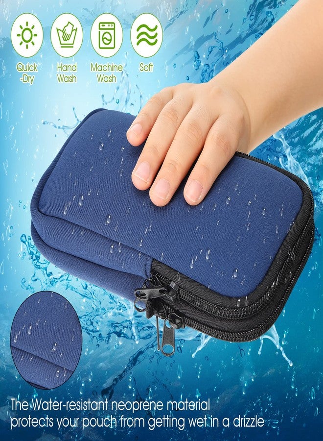 Zhehao 2 Pack Dual Phone Sleeve XL, Neoprene Shock Absorbing Proof Sleeve with Adjustable Lanyard Strap and Buckle Clips for Iphone Galaxy Note 20 Ultra S21 S22 S23 Ultra A13 A03 A23(Black, Navy Blue) - Image 4