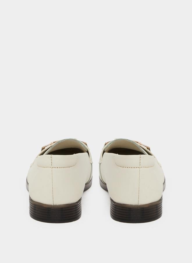 Take Two Solid Metal Buckle Flat Loafers - Image 5