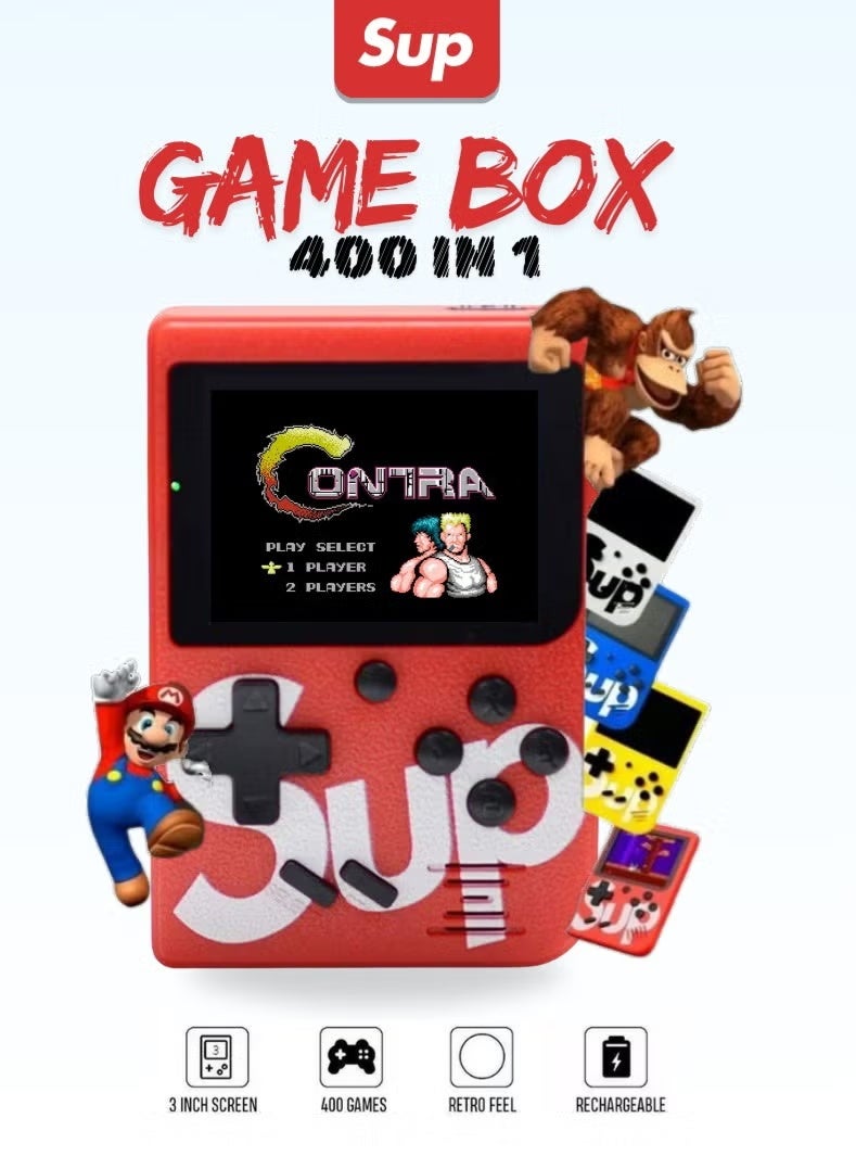 SUP 400 in 1 Mini Handheld Gaming Console Portable Retro Game Player with 3 Inch Color Screen Pocket Size Travel Game Console for Kids and Adults - Image 1
