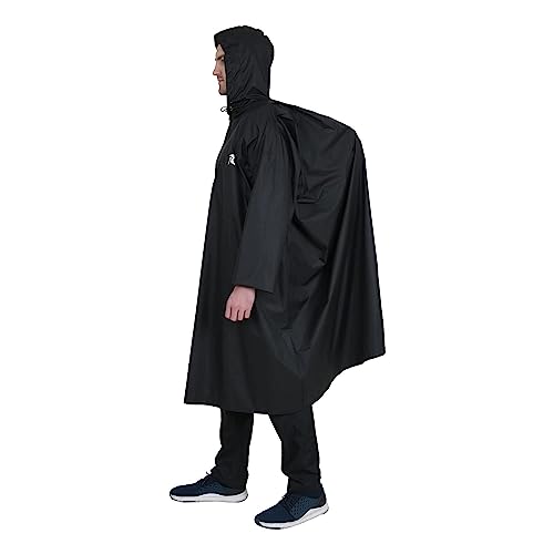 ROCKSPORT Unisex Hooded Rain Poncho for Adult, Polyester Waterproof, lightweight,Reusable& Packable, long sleeve, One Size Fits Most, Free Size - Image 1