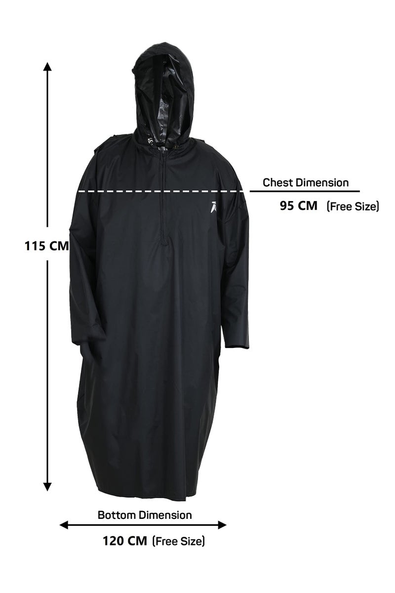 ROCKSPORT Unisex Hooded Rain Poncho for Adult, Polyester Waterproof, lightweight,Reusable& Packable, long sleeve, One Size Fits Most, Free Size - Image 2